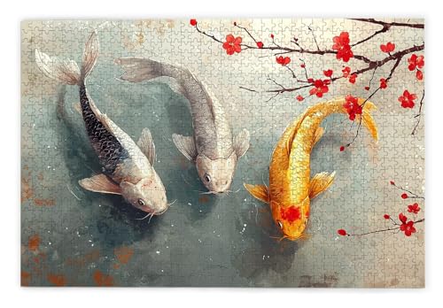 Puzzle 1500 Teile, Fisch Puzzle 1500 Teile Erwachsene, Holzpuzzle Erwachsene, EIN Herausforderndes Rätsel, Puzzlespiele für Die Ganze Familie, Holzpuzzle für Zimmer Deko Wohnzimmer, Geschenke, T-42 von Kinntn