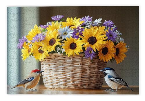 Puzzle 1500 Teile, Gänseblümchen Puzzle 1500 Teile Erwachsene, Holzpuzzle Erwachsene, EIN Herausforderndes Rätsel, Puzzlespiele für Die Ganze Familie, Holzpuzzle für Deko Wohnzimmer, Geschenke, T-46 von Kinntn