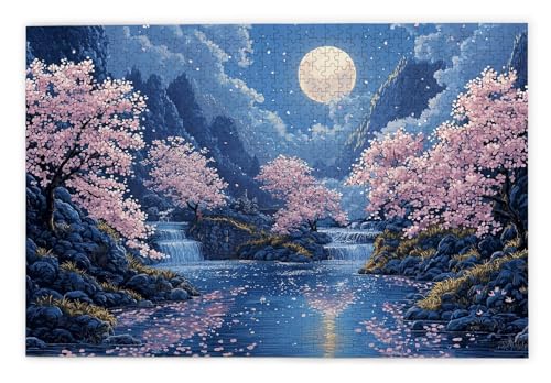 Puzzle 1500 Teile, Kirschblüten Puzzle 1500 Teile Erwachsene, Holzpuzzle Erwachsene, EIN Herausforderndes Rätsel, Puzzlespiele für Die Ganze Familie, Holzpuzzle für Deko Wohnzimmer, Geschenke, D-32 von Kinntn