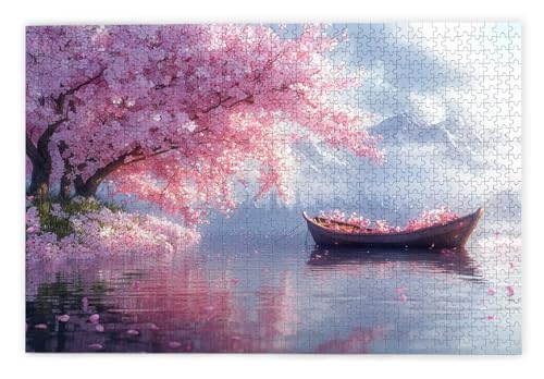 Puzzle 1500 Teile, Kirschblüten Puzzle 1500 Teile Erwachsene, Holzpuzzle Erwachsene, EIN Herausforderndes Rätsel, Puzzlespiele für Die Ganze Familie, Holzpuzzle für Deko Wohnzimmer, Geschenke, V-22 von Kinntn