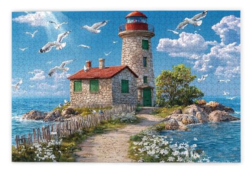Puzzle 1500 Teile, Leuchtturm Puzzle 1500 Teile Erwachsene, Holzpuzzle Erwachsene, EIN Herausforderndes Rätsel, Puzzlespiele für Die Ganze Familie, Holzpuzzle für Wanddeko Wohnzimmer, Geschenke, A-64 von Kinntn