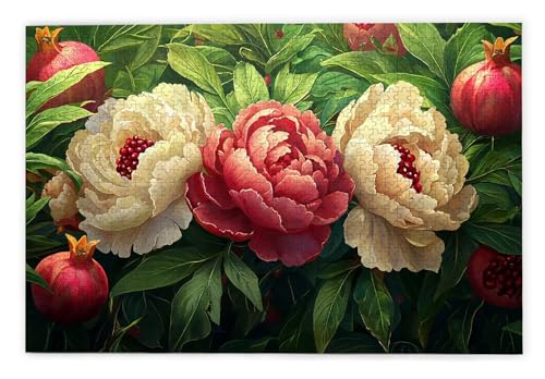 Puzzle 1500 Teile, Pfingstrose Puzzle 1500 Teile Erwachsene, Holzpuzzle Erwachsene, EIN Herausforderndes Rätsel, Puzzlespiele für Die Ganze Familie, Holzpuzzle für Wanddeko Wohnzimmer, Geschenke, D-0 von Kinntn