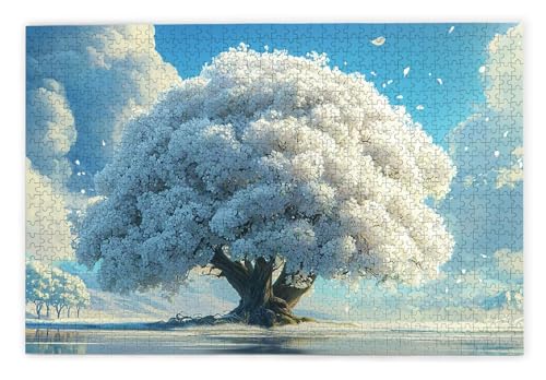 Puzzle 1500 Teile Erwachsene, Baum Puzzle 1500 Teile mit Geschenkbox, Holzpuzzle Erwachsene mit Naturholz, Geschenke für Frauen, Geschenke für Männer, Groß Holzpuzzle für Wanddeko Wohnzimmer, O-35 von Kinntn