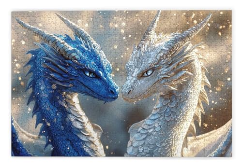 Puzzle 1500 Teile Erwachsene, Drachen Puzzle 1500 Teile mit Geschenkbox, Holzpuzzle Erwachsene mit Naturholz, Geschenke für Frauen, Geschenke für Männer, Groß Holzpuzzle für Wanddeko Wohnzimmer, X-67 von Kinntn