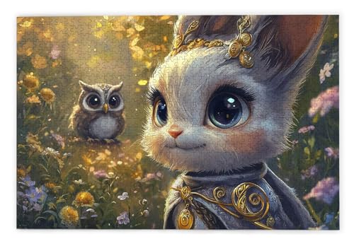 Puzzle 1500 Teile Erwachsene, Kaninchen Puzzle 1500 Teile mit Geschenkbox, Holzpuzzle Erwachsene mit Naturholz, Geschenke für Frauen, Geschenke für Männer, Groß Holzpuzzle für Deko Wohnzimmer, B-19 von Kinntn