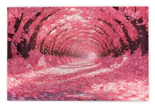 Puzzle 1500 Teile Erwachsene, Kirschblüten Puzzle 1500 Teile mit Geschenkbox, Holzpuzzle Erwachsene mit Naturholz, Geschenke für Frauen, Geschenke für Männer, Groß Holzpuzzle für Deko Wohnzimmer, Y-19 von Kinntn