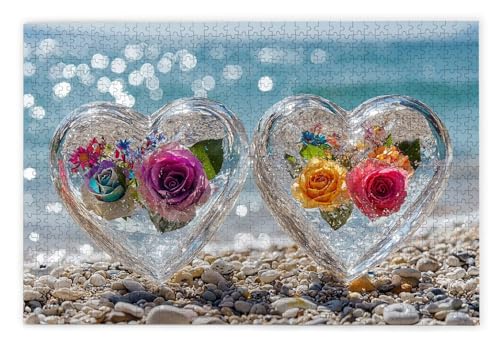 Puzzle 1500 Teile Erwachsene, Liebe Puzzle 1500 Teile mit Geschenkbox, Holzpuzzle Erwachsene mit Naturholz, Geschenke für Frauen, Geschenke für Männer, Groß Holzpuzzle für Wanddeko Wohnzimmer, B-15 von Kinntn
