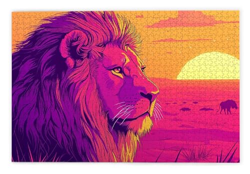 Puzzle 1500 Teile Erwachsene, Löwe Puzzle 1500 Teile mit Geschenkbox, Holzpuzzle Erwachsene mit Naturholz, Geschenke für Frauen, Geschenke für Männer, Groß Holzpuzzle für Wanddeko Wohnzimmer, B-93 von Kinntn