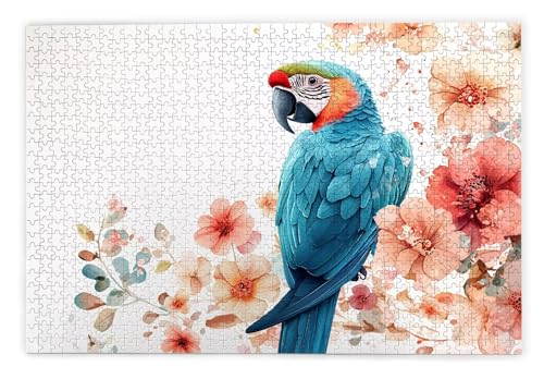 Puzzle 1500 Teile Erwachsene, Papagei Puzzle 1500 Teile mit Geschenkbox, Holzpuzzle Erwachsene mit Naturholz, Geschenke für Frauen, Geschenke für Männer, Groß Holzpuzzle für Wanddeko Wohnzimmer, J-41 von Kinntn