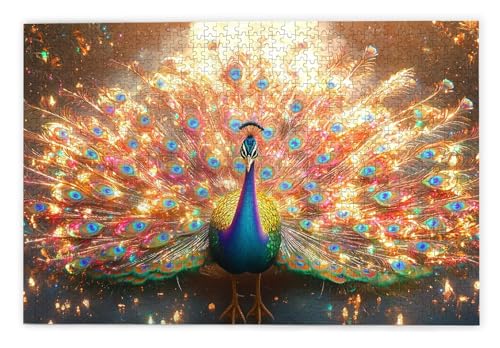 Puzzle 1500 Teile Erwachsene, Pfau Puzzle 1500 Teile mit Geschenkbox, Holzpuzzle Erwachsene mit Naturholz, Geschenke für Frauen, Geschenke für Männer, Groß Holzpuzzle für Wanddeko Wohnzimmer, L-21 von Kinntn