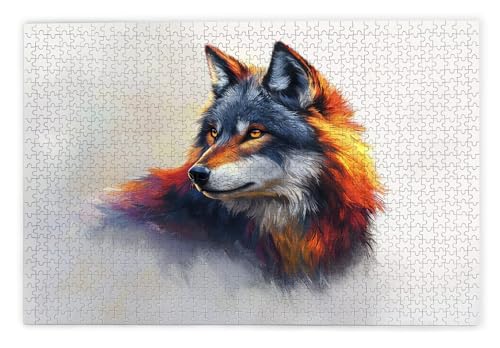Puzzle 1500 Teile Erwachsene, Wolf Puzzle 1500 Teile mit Geschenkbox, Holzpuzzle Erwachsene mit Naturholz, Geschenke für Frauen, Geschenke für Männer, Groß Holzpuzzle für Wanddeko Wohnzimmer, P-79 von Kinntn