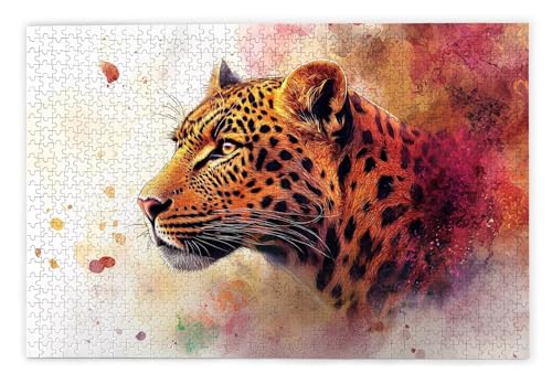 Puzzle 2000 Teile, Leopard Puzzle 2000 Teile Erwachsene, Holzpuzzle Erwachsene, EIN Herausforderndes Rätsel, Puzzlespiele für Die Ganze Familie, Holzpuzzle für Zimmer Deko Wohnzimmer, Geschenke, A-22 von Kinntn