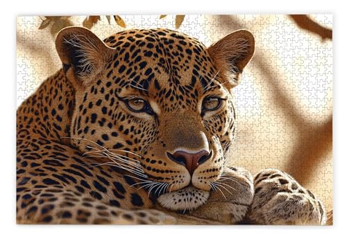 Puzzle 2000 Teile, Leopard Puzzle 2000 Teile Erwachsene, Holzpuzzle Erwachsene, EIN Herausforderndes Rätsel, Puzzlespiele für Die Ganze Familie, Holzpuzzle für Zimmer Deko Wohnzimmer, Geschenke, S-40 von Kinntn