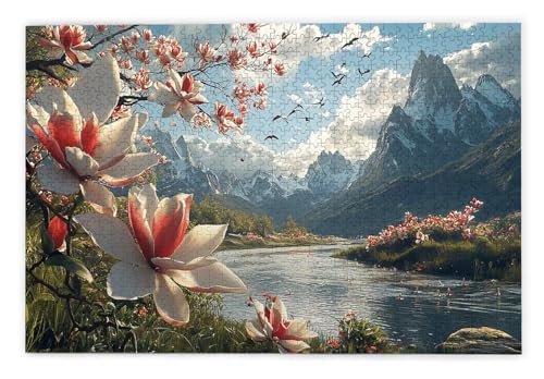 Puzzle 2000 Teile, Magnolie Puzzle 2000 Teile Erwachsene, Holzpuzzle Erwachsene, EIN Herausforderndes Rätsel, Puzzlespiele für Die Ganze Familie, Holzpuzzle für Zimmer Deko Wohnzimmer, Geschenke, F-80 von Kinntn