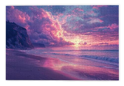 Puzzle 2000 Teile, Strand Puzzle 2000 Teile Erwachsene, Holzpuzzle Erwachsene, EIN Herausforderndes Rätsel, Puzzlespiele für Die Ganze Familie, Holzpuzzle für Zimmer Deko Wohnzimmer, Geschenke, A-92 von Kinntn