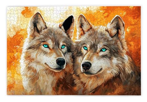 Puzzle 2000 Teile, Wolf Puzzle 2000 Teile Erwachsene, Holzpuzzle Erwachsene, EIN Herausforderndes Rätsel, Puzzlespiele für Die Ganze Familie, Holzpuzzle für Zimmer Deko Wohnzimmer, Geschenke, Q-60 von Kinntn