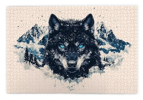 Puzzle 2000 Teile, Wolf Puzzle 2000 Teile Erwachsene, Holzpuzzle Erwachsene, EIN Herausforderndes Rätsel, Puzzlespiele für Die Ganze Familie, Holzpuzzle für Zimmer Deko Wohnzimmer, Geschenke, U-30 von Kinntn
