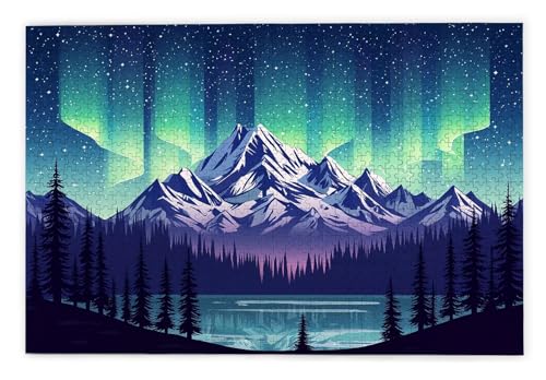 Puzzle 2000 Teile Erwachsene, Aurora Puzzle 2000 Teile mit Geschenkbox, Holzpuzzle Erwachsene mit Naturholz, Geschenke für Frauen, Geschenke für Männer, Groß Holzpuzzle für Wanddeko Wohnzimmer, X-45 von Kinntn