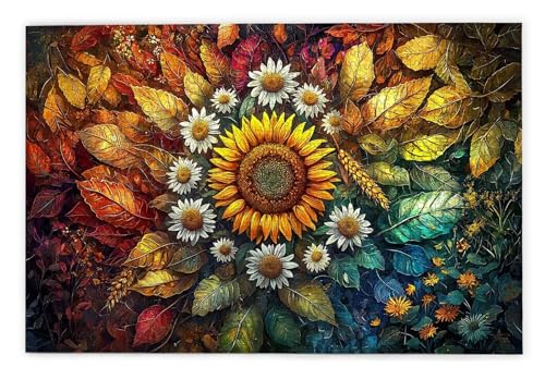 Puzzle 2000 Teile Erwachsene, Blume Puzzle 2000 Teile mit Geschenkbox, Holzpuzzle Erwachsene mit Naturholz, Geschenke für Frauen, Geschenke für Männer, Groß Holzpuzzle für Wanddeko Wohnzimmer, X-47 von Kinntn