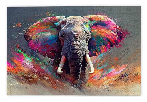 Puzzle 2000 Teile Erwachsene, Elefant Puzzle 2000 Teile mit Geschenkbox, Holzpuzzle Erwachsene mit Naturholz, Geschenke für Frauen, Geschenke für Männer, Groß Holzpuzzle für Wanddeko Wohnzimmer, J-97 von Kinntn