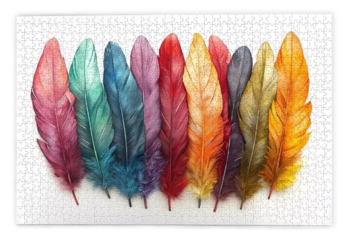 Puzzle 2000 Teile Erwachsene, Feder Puzzle 2000 Teile mit Geschenkbox, Holzpuzzle Erwachsene mit Naturholz, Geschenke für Frauen, Geschenke für Männer, Groß Holzpuzzle für Wanddeko Wohnzimmer, L-47 von Kinntn