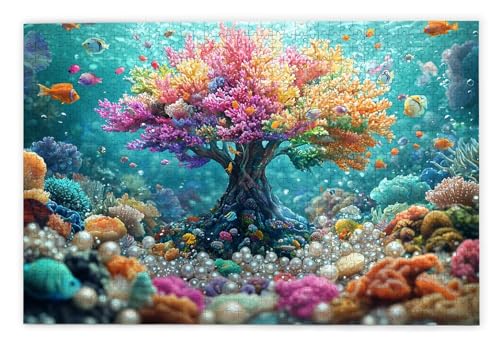 Puzzle 2000 Teile Erwachsene, Koralle Puzzle 2000 Teile mit Geschenkbox, Holzpuzzle Erwachsene mit Naturholz, Geschenke für Frauen, Geschenke für Männer, Groß Holzpuzzle für Wanddeko Wohnzimmer, K-59 von Kinntn