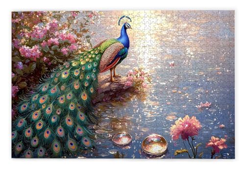 Puzzle 2000 Teile Erwachsene, Pfau Puzzle 2000 Teile mit Geschenkbox, Holzpuzzle Erwachsene mit Naturholz, Geschenke für Frauen, Geschenke für Männer, Groß Holzpuzzle für Wanddeko Wohnzimmer, E-61 von Kinntn