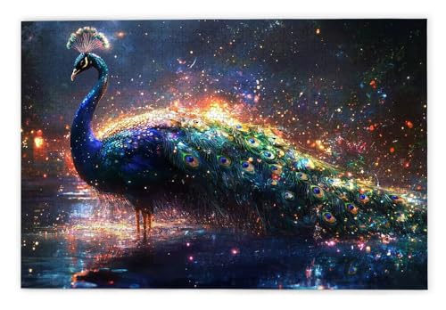 Puzzle 2000 Teile Erwachsene, Pfau Puzzle 2000 Teile mit Geschenkbox, Holzpuzzle Erwachsene mit Naturholz, Geschenke für Frauen, Geschenke für Männer, Groß Holzpuzzle für Wanddeko Wohnzimmer, I-53 von Kinntn