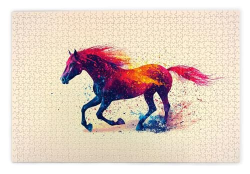 Puzzle 2000 Teile Erwachsene, Pferd Puzzle 2000 Teile mit Geschenkbox, Holzpuzzle Erwachsene mit Naturholz, Geschenke für Frauen, Geschenke für Männer, Groß Holzpuzzle für Wanddeko Wohnzimmer, W-49 von Kinntn