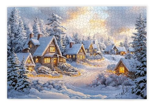 Puzzle 2000 Teile Erwachsene, Winter Puzzle 2000 Teile mit Geschenkbox, Holzpuzzle Erwachsene mit Naturholz, Geschenke für Frauen, Geschenke für Männer, Groß Holzpuzzle für Wanddeko Wohnzimmer, B-65 von Kinntn