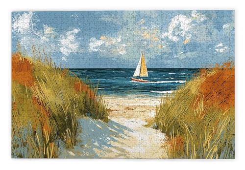Puzzle 3000 Teile, Strand Puzzle 3000 Teile Erwachsene, Holzpuzzle Erwachsene, EIN Herausforderndes Rätsel, Puzzlespiele für Die Ganze Familie, Holzpuzzle für Zimmer Deko Wohnzimmer, Geschenke, F-92 von Kinntn