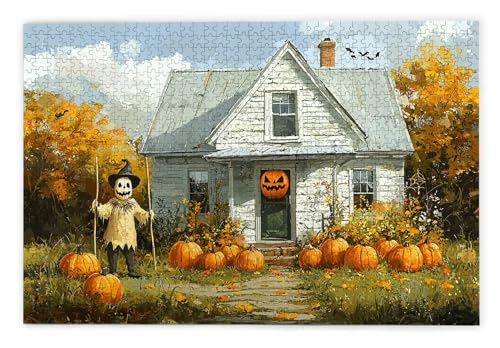 Puzzle 3000 Teile Erwachsene, Halloween Puzzle 3000 Teile mit Geschenkbox, Holzpuzzle Erwachsene mit Naturholz, Geschenke für Frauen, Geschenke für Männer, Groß Holzpuzzle für Deko Wohnzimmer, R-85 von Kinntn