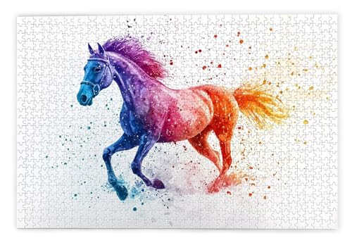 Puzzle 3000 Teile Erwachsene, Pferd Puzzle 3000 Teile mit Geschenkbox, Holzpuzzle Erwachsene mit Naturholz, Geschenke für Frauen, Geschenke für Männer, Groß Holzpuzzle für Wanddeko Wohnzimmer, K-7 von Kinntn