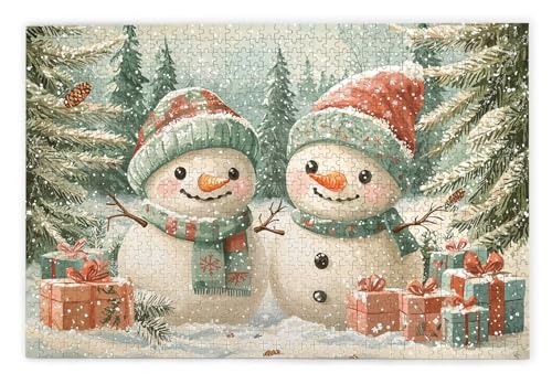 Puzzle 3000 Teile Erwachsene, Schneemann Puzzle 3000 Teile mit Geschenkbox, Holzpuzzle Erwachsene mit Naturholz, Geschenke für Frauen, Geschenke für Männer, Groß Holzpuzzle für Deko Wohnzimmer, D-73 von Kinntn