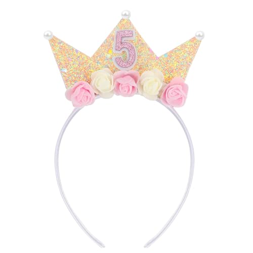Kinretixia 5 jahre Geburtstagskrone Für Mädchen, geburtstagsdeko mädchen 5 jahre, prinzessin geburtstag deko, Perfekte Deko Für Kindergeburtstag Und Fotoshootings von Kinretixia