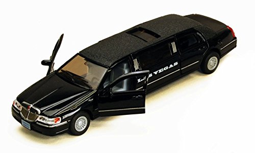 1999 Las Vegas Lincoln Town Car Stretch Limousine, Black - Kinsmart 7001KLV - 1/38 scale Diecast Model Toy Car by Kinsmart von Kinsmart