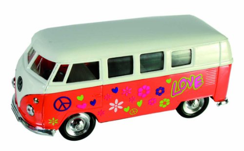 Jungen-Kind-Mobile – Hippie-Mobile, Orange Flower Power VW T1 Bus 1963 Modellauto Jungen-Kind-Mobile – Hippie-Mobile, Orange Flower Power VW T1 Bus 1963 Modellauto von Kinsmart