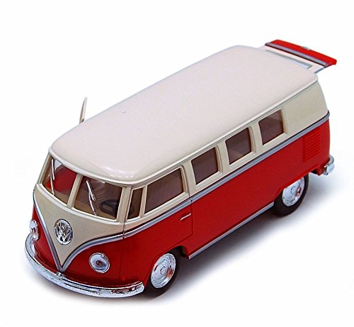 Kinsmart 1962 Volkswagen Classical Bus, Red 5377D - 1/32 Scale Diecast Model Toy Car, but NO Box von Kinsmart