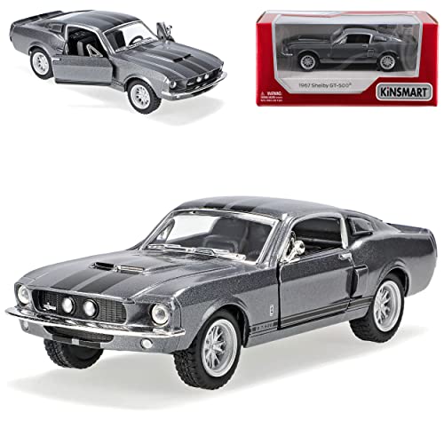 Kinsmart Ford Mustang Shelby GT-500 1967 I 2. Generation Coupe Grau mit schwarzen Streifen ca 1/43 1/36-1/46 Modell Auto mit individiuellem Wunschkennzeichen Kinsmart Ford Mustang Shelby GT-500 1967 I 2. Generation Coupe Grau mit schwarzen Streifen ca 1/43 1/36-1/46 Modell Auto mit individiuellem Wunschkennzeichen von Kinsmart