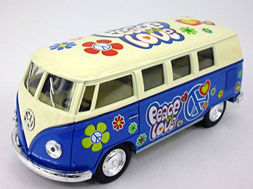 Kinsmart Volkswagen - VW T1 (Typ 2) "Peace & Love Bus Maßstab 1:32 Diecast Lizenziertes offizielles Produkt von Kinsmart