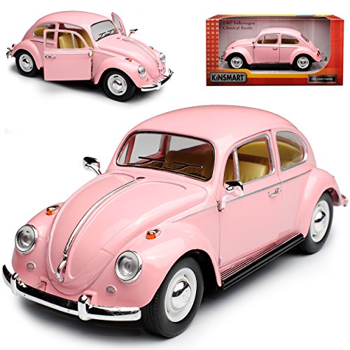 Kinsmart Volkwagen Käfer Coupe Pink Rosa 1938-2003 1/24 Modell Auto mit individiuellem Wunschkennzeichen von Kinsmart