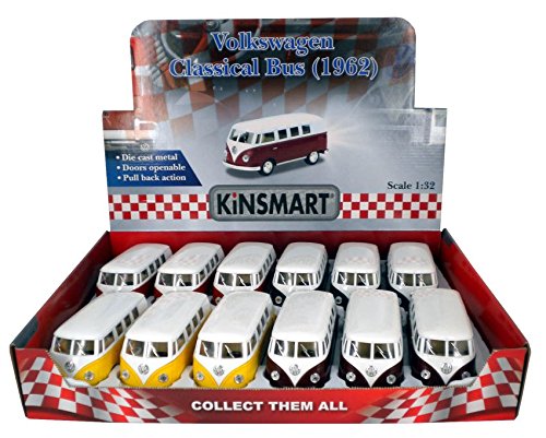 VW BUS CLASSIC 1962 WHITE ROOF cm 12 verschiedene (1 Modell zur Auswahl) 1:32 - Kinsmart - Modellbau - Die Cast - Modellbau von Kinsmart