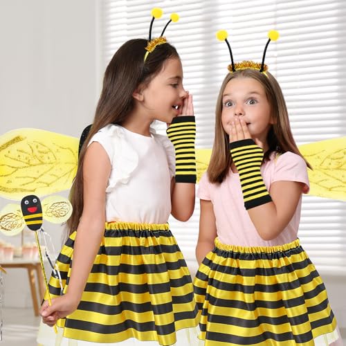 Kinwers Bienenkostüm Kinder,5 Stück Kostüm Biene Kinder Bienen Kostüm Zubehör mit Haarreif, Flügel, Rock, Zauberstab, Handschuhe,Faschingskostüme Kind Prinzessin 100 Kinwers Bienenkostüm Kinder,5 Stück Kostüm Biene Kinder Bienen Kostüm Zubehör mit Haarreif, Flügel, Rock, Zauberstab, Handschuhe,Faschingskostüme Kind Prinzessin 100 von Kinwers