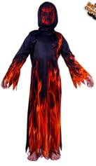 Kinwers Halloween kostüm Kinder,sensenmann KostüMe Jungen MäDchen Gruselige Verkleidung，für Halloween Party Karnevals Cosplay 100cm von Kinwers