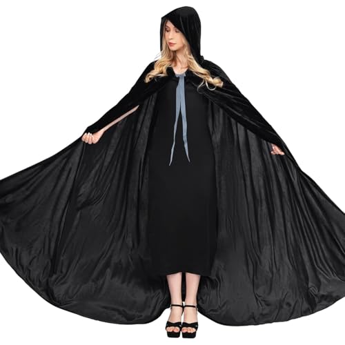 Kinwers Vampir Umhang, Vampir Kostüm Herren Schwarzer Samtstoff Rotkäppchen Umhang Vampir Umhang Herren, Umhang Halloween Unisex Kinwers Vampir Umhang, Vampir Kostüm Herren Schwarzer Samtstoff Rotkäppchen Umhang Vampir Umhang Herren, Umhang Halloween Unisex von Kinwers