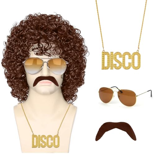 Kinwers Vokuhila Perücke Herren,4er Set Perücke Herren 80er 90er Jahre Outfit Herren Blond Perücken Wig Sonnenbrille Halskette Für Fasching Cosplay Halloween Kostümfeste Usw. Kinwers Vokuhila Perücke Herren,4er Set Perücke Herren 80er 90er Jahre Outfit Herren Blond Perücken Wig Sonnenbrille Halskette Für Fasching Cosplay Halloween Kostümfeste Usw. von Kinwers