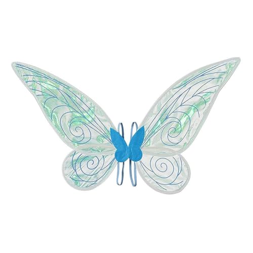 Kioball Schmetterlings-Feenflügel-Kostüm für Damen und Mädchen, Funkelnder Prinzessinnen-Engelsflügel für Halloween, Cosplay-Kostüm, Blau Kioball Schmetterlings-Feenflügel-Kostüm für Damen und Mädchen, Funkelnder Prinzessinnen-Engelsflügel für Halloween, Cosplay-Kostüm, Blau von Kioball