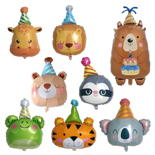 Folienballon Geburtstag Tierkopf, 8 Stück Kinder Tier Luftballons Set, Waldtiere Luftballons Geburtstags, Ballons Geburtstags für Junge Mädchen Kind Party Animals Geburtstag Party Deko Folienballon Geburtstag Tierkopf, 8 Stück Kinder Tier Luftballons Set, Waldtiere Luftballons Geburtstags, Ballons Geburtstags für Junge Mädchen Kind Party Animals Geburtstag Party Deko von Kioiner