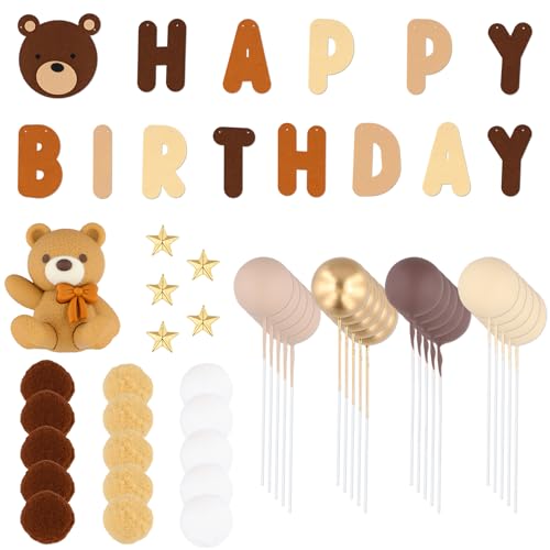 Teddybär Tortendeko Set – Geburtstagsdeko für Kuchen & Banner – Süße Kuchendekoration für Erwachsene, Kinder, Mädchen & Damen – Perfekt für Geburtstagsfeiern Teddybär Tortendeko Set – Geburtstagsdeko für Kuchen & Banner – Süße Kuchendekoration für Erwachsene, Kinder, Mädchen & Damen – Perfekt für Geburtstagsfeiern von Kioiner