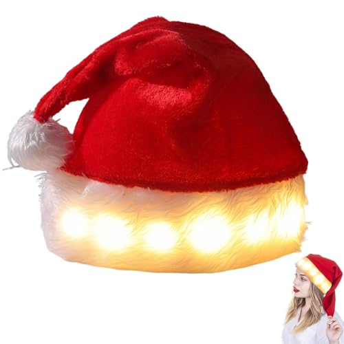 Kioriur Beleuchten Sie die Weihnachtsmützen – beleuchtete Weihnachtsmannmützen aus Plüsch – Hüte für Weihnachtsfeier, Weihnachtshut aus Plüsch Kioriur Beleuchten Sie die Weihnachtsmützen – beleuchtete Weihnachtsmannmützen aus Plüsch – Hüte für Weihnachtsfeier, Weihnachtshut aus Plüsch von Kioriur
